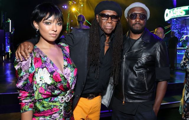 A photo of Nile Rodgers with Will.I.Am at The DiscOasis in 2021
